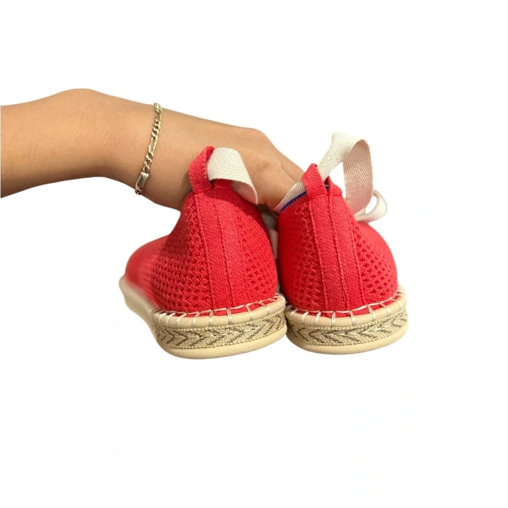 NEW ROTHYS Boardwalk Red Wrap Espadrilles Flats Slip Ons